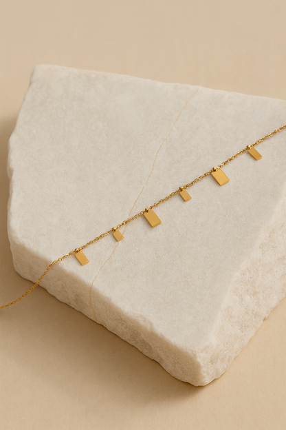Gold Rectangle Charm Waist Chain – Minimalist Belly Chain Jewelry for Women LW10103
