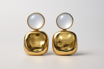 Gold and Pearl Drop Earrings LE10170