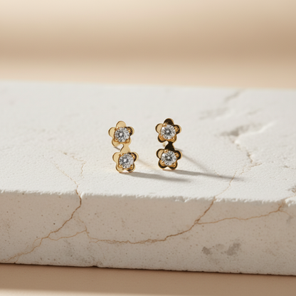 6-Pair Gold & Pearl Weekly Stud Earring Set – Elegant Minimal Design for Everyday Style LE10339