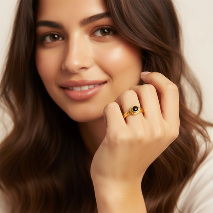 Gold Gemstone Center Ring LR10114