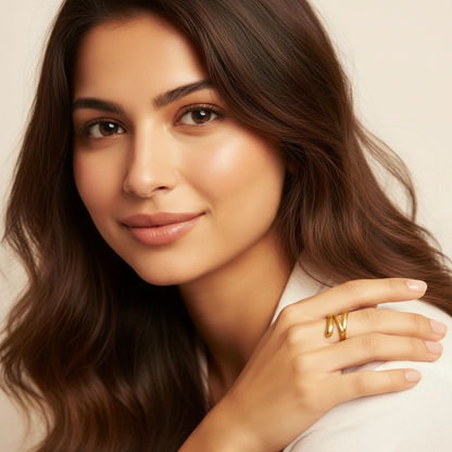 Gold Adjustable Teardrop Wrap Ring LR10123