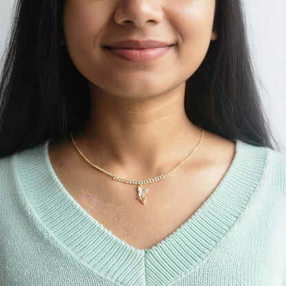 Butterfly Crystal Gold Choker – Elegant Diamond-Studded Choker Necklace for Women LN10309