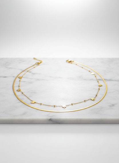 Gold Flower Belly Chain – Elegant Double Layer Waist Chain for Women LBC10110