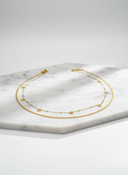 Gold Flower Belly Chain – Elegant Double Layer Waist Chain for Women LBC10110