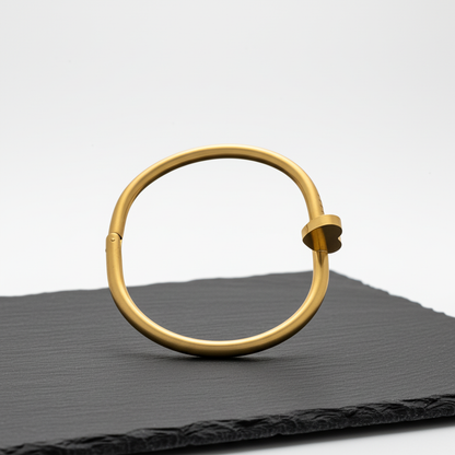 Gold Heart Bangle – Minimalist Love-Inspired Bracelet for Women LB10204