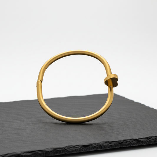 Gold Heart Bangle – Minimalist Love-Inspired Bracelet for Women LB10204