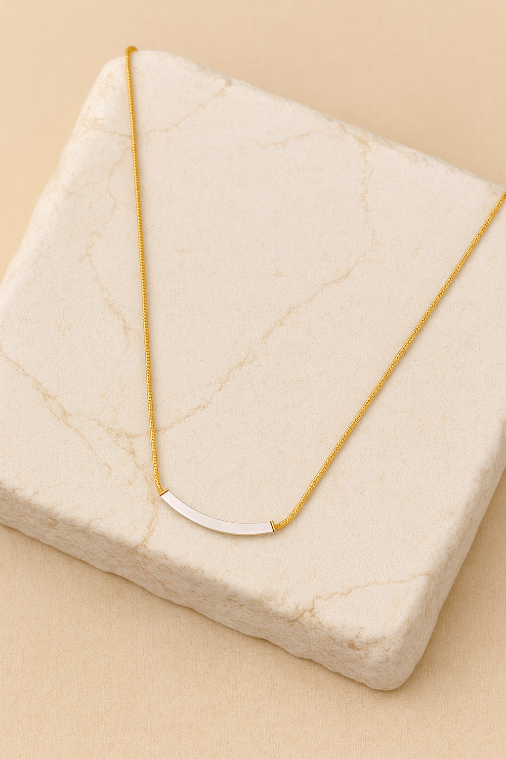 Minimal Bar Pendant Necklace on Snake Chain LN10270