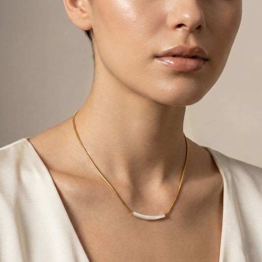 Minimal Bar Pendant Necklace on Snake Chain LN10270