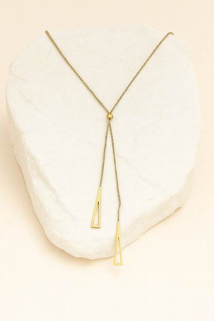 Modern Y‑Lariat Necklace with Tapered Bars LN10275
