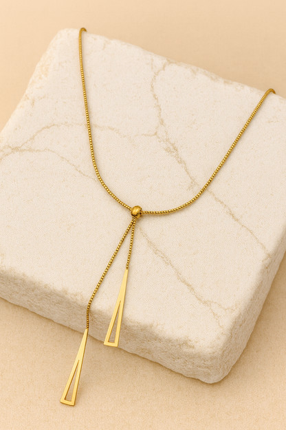 Modern Y‑Lariat Necklace with Tapered Bars LN10275