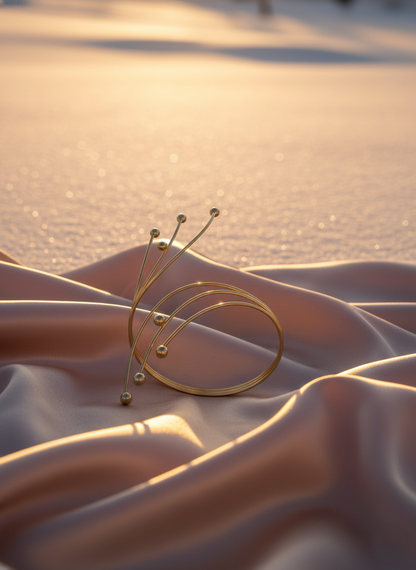 Sculptural Sphere & Wire Arm Cuff | Unique Designer Statement Jewellery LB10207