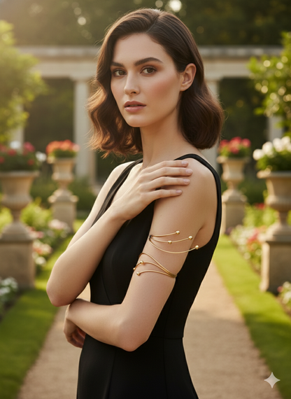 Sculptural Sphere & Wire Arm Cuff | Unique Designer Statement Jewellery LB10207