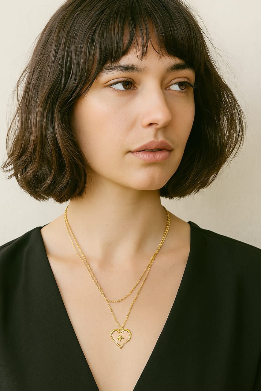 Sunkissed Heart Glow Necklace Gold Vermeil Heart Pendant with Mother of Pearl LN10101