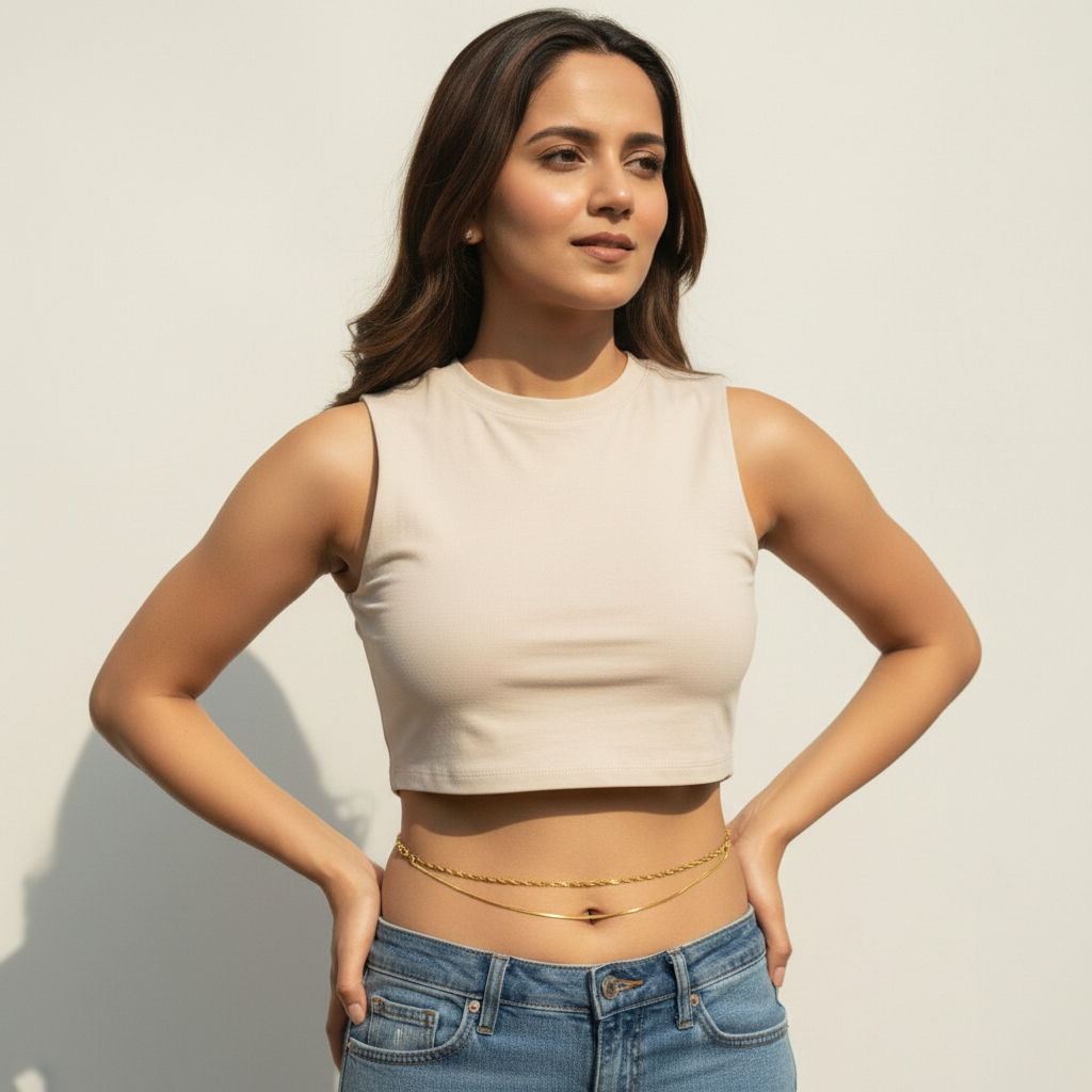 Minimalist Double Layer Gold Waist Chain – Dainty Belly Chain Jewellery for Women LW10104