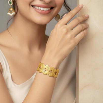Butterfly Gold Cuff Bracelet – Nature-Inspired Statement Bangle LB10191
