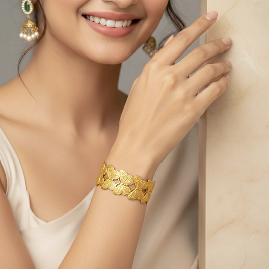 Butterfly Gold Cuff Bracelet – Nature-Inspired Statement Bangle LB10191