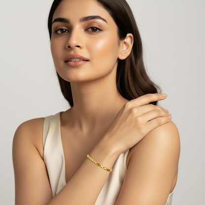 Textured Helix Link Gold Bracelet LB10174