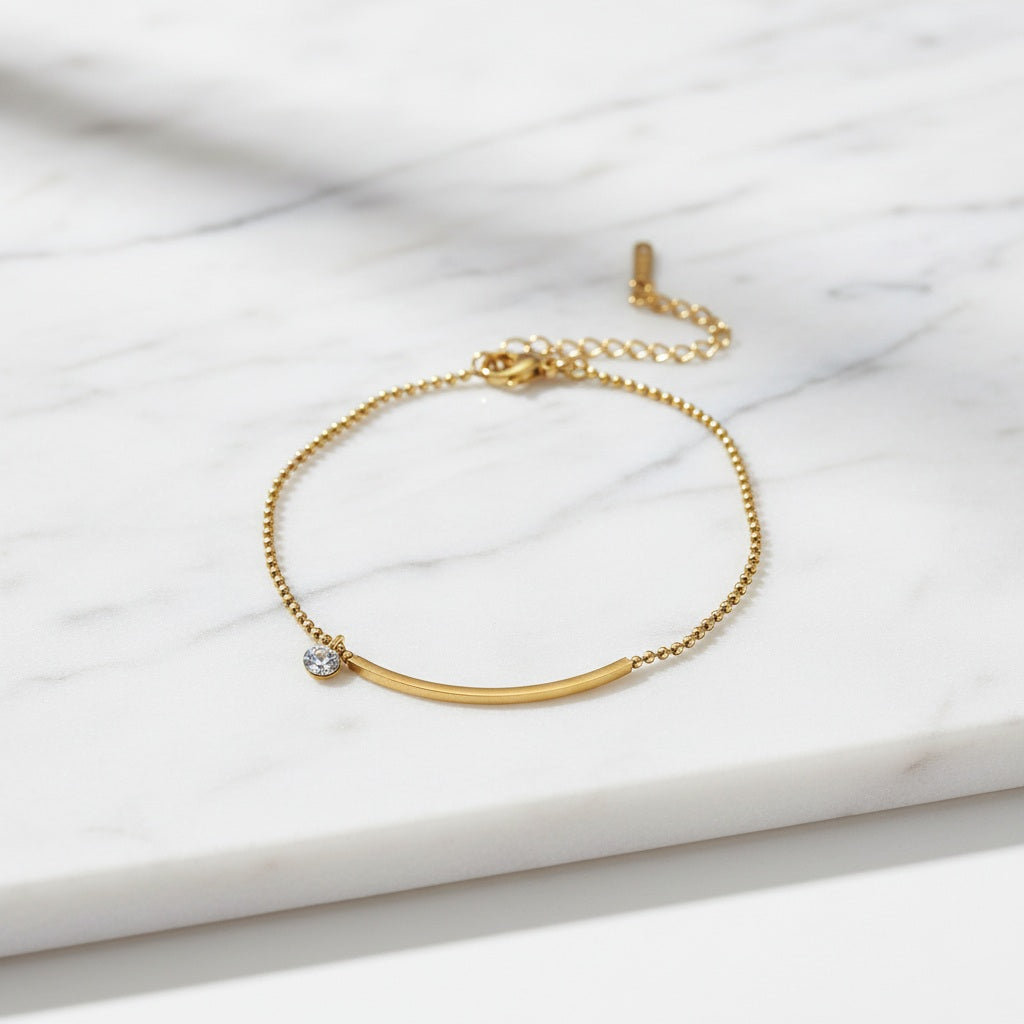 Minimal Gold Bar Anklet LA10104